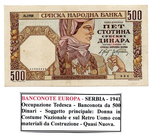 Serbia 1941 banconota da - 1941,
