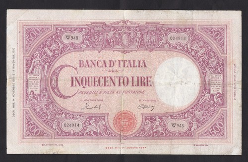 500 lire barbetti medusa - lire, 1950