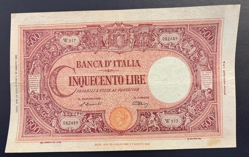 Banconota 500 lire 07 - 500, 22/07/46