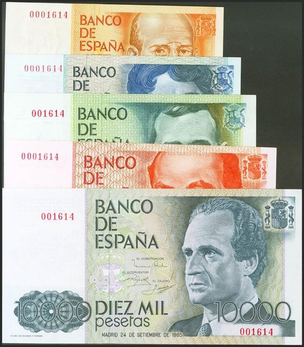Set banconote della banca - di, 5