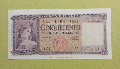 Rara banconota 500 lire - da,