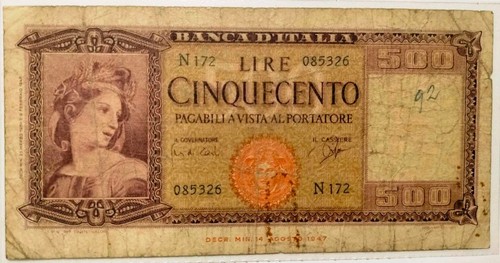 Banconota 500 lire italia - banconota,