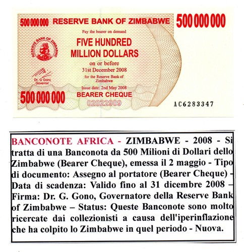 Zimbabwe 2008 banconota da - banconota,
