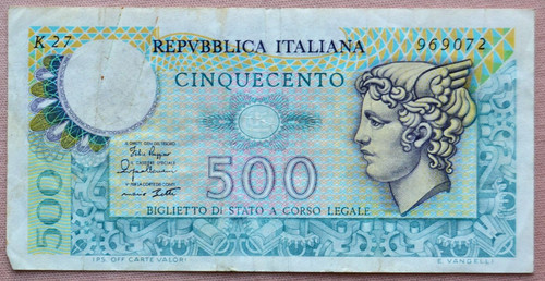 Banconota 500 lire serie - da, lire,