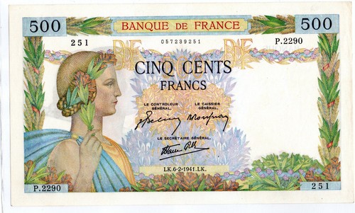 Francia 1941 banconota 500 - ,,
