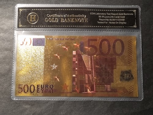 Banconota dorata 500 euro - euro, da